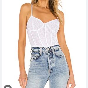 NWOT AFRM (bought on Revolve) lace corset white body suit